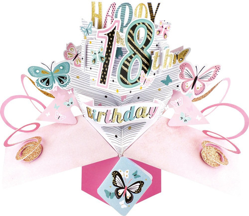 3D Pop Up Card by Second Nature - Happy 18th Birthday Card