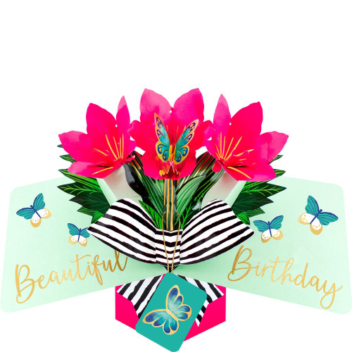 3D Pop Up Card by Second Nature - Birthday Bright Flowers