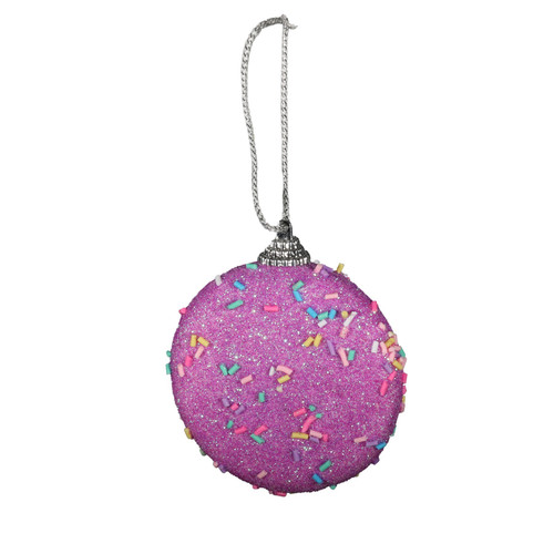 Lilac Biscuit Beaded Bauble (8cm)