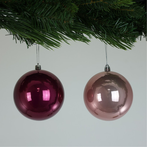 Pearlised Pink Baubles (10cm)