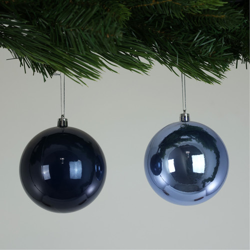 Pearlised Blue Baubles (10cm)