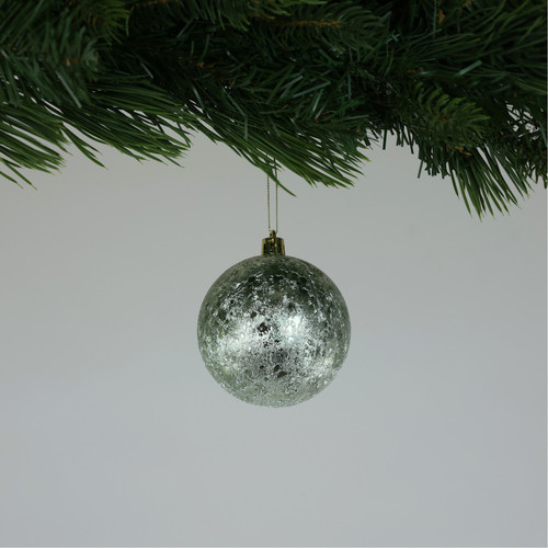 Crackle Green Baubles (8cm)