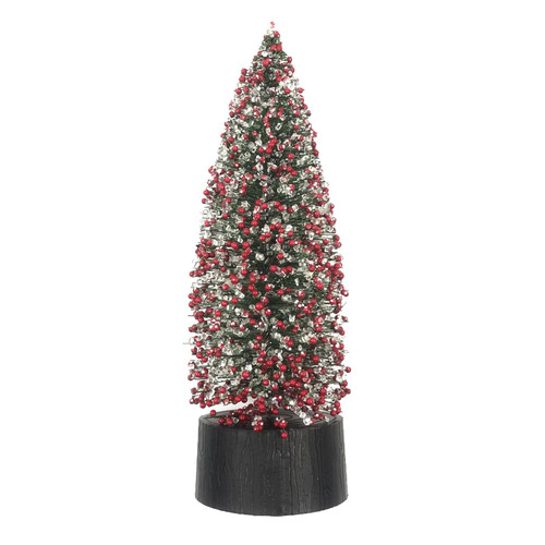 Pine Tree with Red Berries Decoration (30cm)