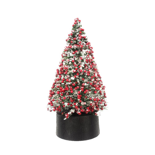 Pine Tree with Red Berries Decoration (20cm)