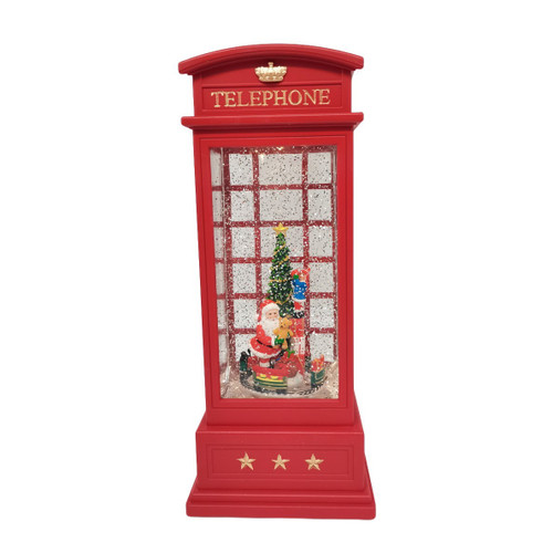 Red Telephone Box Santa Snow Globe (25cm)