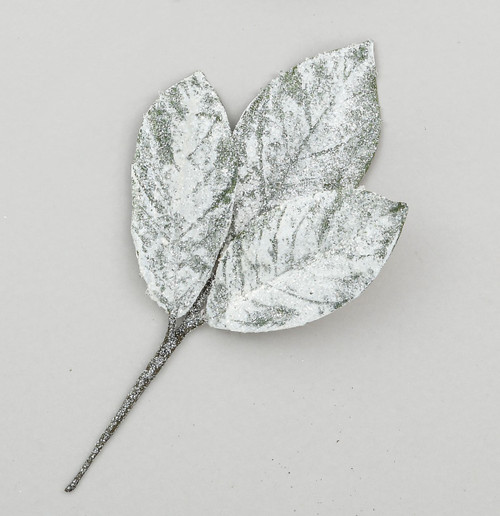 Snowy White 3 Leaf Magnolia Foliage Pick (38cm)