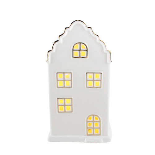 White Christmas Ceramic House Ornament (15cm)