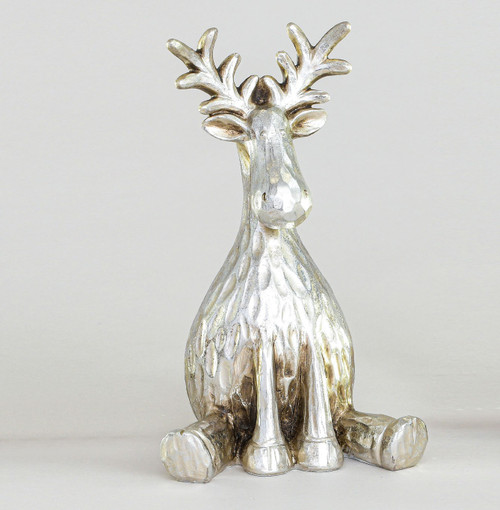 Silver Resin Moose Ornament (30cm)