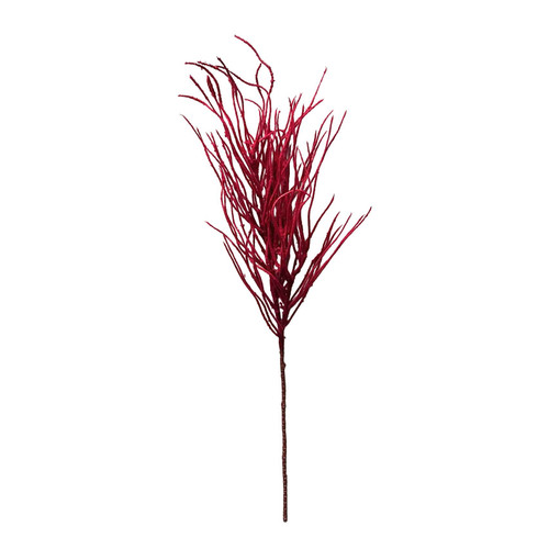 Red Flocked Twig Spray (86cm)