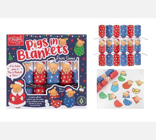 6 Pigs In Blankets Game Crackers (9 Inch)