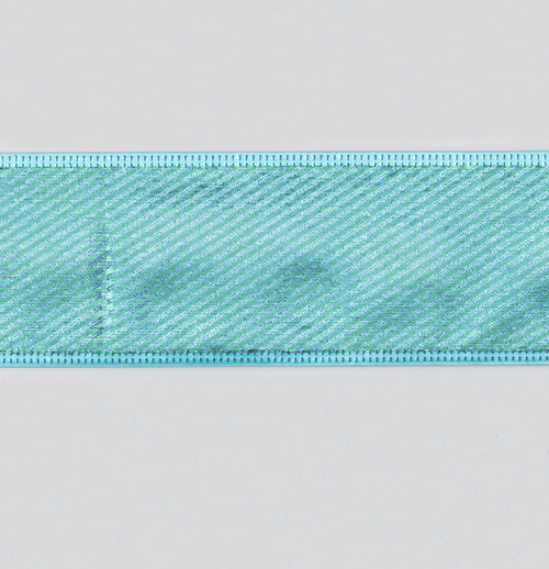 Turquoise Metallic Edges Christmas Ribbon (63mm x 9.1m)