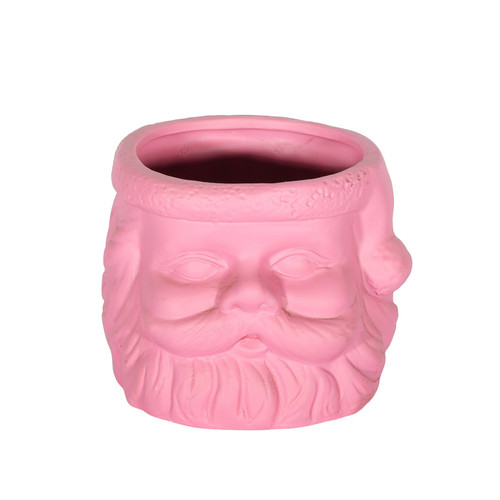 Pink Santa Head Pot