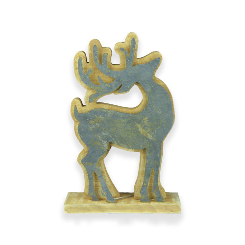 LED Light Up Wooden & Iron Deer Display Ornament (22.5cm)