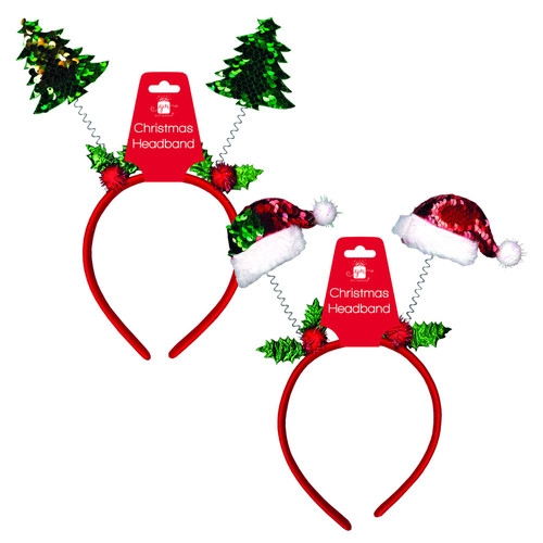 Tree/Santa Hat Headband (Assorted)