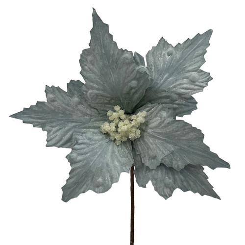Dusky Blue Textured Poinsettia Stem