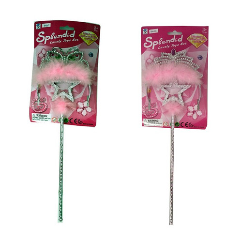 Princess Wand, Tiara & Earrings Set (Assorted)