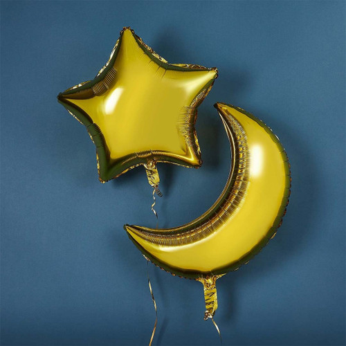 Gold Moon & Star Balloons (Set of 2)