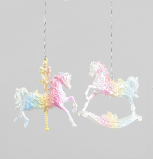 Iridescent Horse Hanging Christmas Tree Decoration (13cm) (Assorted)