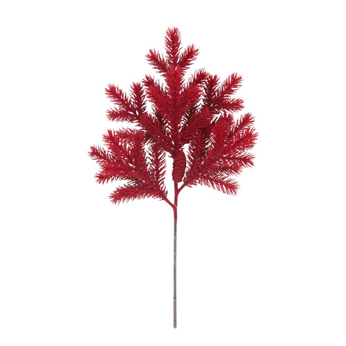 Red Flocked Pine Stem Pick Red (76cm)