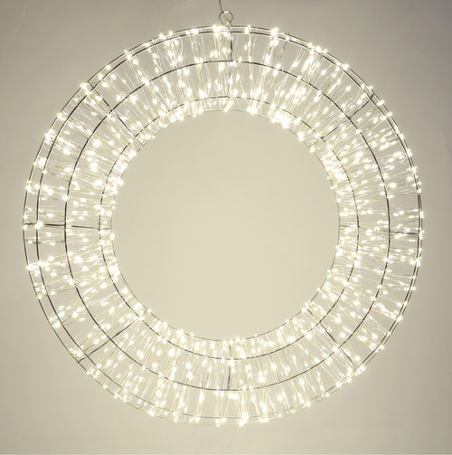 Silver LED Wreath (100cm)