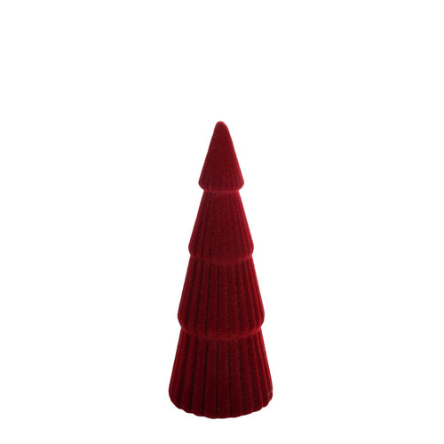 Burgundy Flocked Christmas Tree Ornament (28cm)