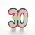 Multicoloured Age 30 Candle