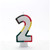 Multicoloured Number Candle Age 2