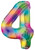 (34 inch) Number Balloon - 4 - Rainbow 
