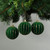 8cm Green Velvet Baubles with Glitter Trim (Set of 6)