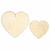 Wooden veneer hearts with, waved edges - 12pc