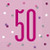 Pink and Silver 50th Birthday Napkins