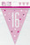 Pink and Silver Prismatic Plastic 16th Birthday Flag Banner