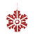 Red and White Glitter Snowflake Hanging Decoration (39cm)