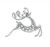 Glitter Dancing Reindeer Hanging Decoration - Silver (17cm)