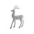 Glitter Standing Reindeer - Silver (32cm)
