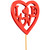 Red Wooden Love Heart Pick  - Discontinued