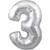 34 Inch Number Balloon - 3 - Silver