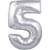 34 Inch Number Balloon - 5 - Silver