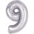 34 Inch Number Balloon - 9 - Silver