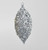 Silver Glitter Beaded Finial Bauble (22cm)