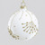Gold Bead Decoration on White Glass Bauble (8cm)