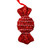 Red Tinsel Glitter Round Candy Sweet with Stripey String Hanging Decoration (14cm)