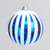 Blue & White Stripe Christmas Bauble (15cm)