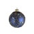 Blue Glass Bauble with Peacock Design (8cm)