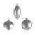 Silver Glass Bauble with Leaf Pattern (Assorted Designs)