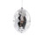 Silver Diamond Oval Hanging Ornament (13cm)