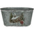 Snowy Christmas Cottage Oval Silver Zinc Planter