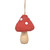 Red & White Pointed Toadstool on Wooden Stalk Ornament (11cm H)