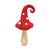 Red & White Curled Toadstool on Wooden Stalk (21cm H)