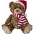 Brown Christmas Bear with Hat and Scarf